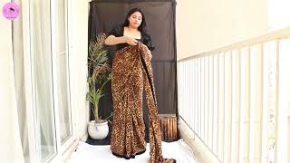 This is how I wear trendy animal print Saree  Modern Saree Drape look From Amazon sale haul [upl. by Gentilis879]