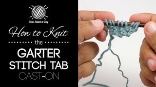 How to Knit the Garter Stitch Tab Cast On for Triangular Shawls [upl. by Loats123]