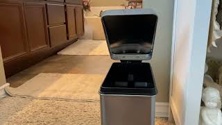 simplehuman 10 Liter  26 Gallon Stainless Steel Bathroom Trash Can Quick Review [upl. by Ainomar]