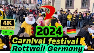 Carnival in Rottweil germany 2024  Carnival in Germany  Karneval in Deutschland party [upl. by Timus98]