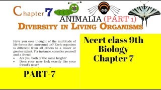 Part 7Animal kingdom Diversity in living Organisms Class 9 Science Chapter 7 Biology CBSE NCERT [upl. by Coad]