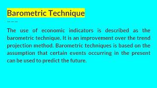 Barometric Technique of Demand Forecasting I Managerial Economics I AKTU [upl. by Ecirtnahs]