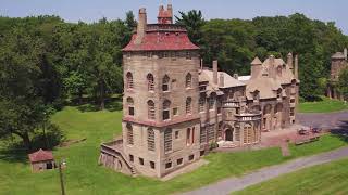 Aerial footage of Fonthill Castle in Bucks County [upl. by So217]