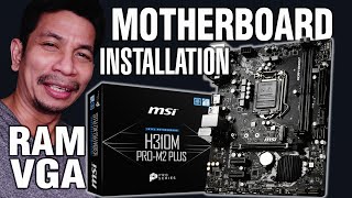 HOW TO Replace amp Install Motherboard CPU RAM Video Card  MSI H310M PROM2 Plus English Subtitle [upl. by Dru]