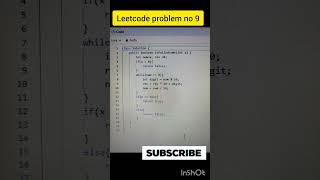 Palindrome Number  Leetcode problem solving leetcode java shots [upl. by Zanahs]