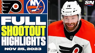 Philadelphia Flyers at New York Islanders  FULL Shootout Highlights  November 25 2023 [upl. by Pazit186]