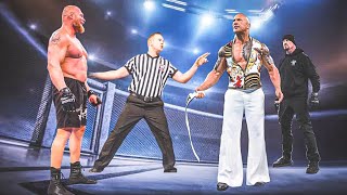 WWE 2K232024 brock lesnar vs the rock and undertaker in handicap match [upl. by Anaiad]