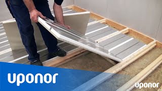 Installation af gulvvarme med Uponors selvbærende gulvvarmekassette med isolering [upl. by Muhammad692]