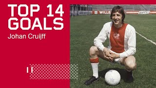 TOP 14 GOALS  Johan Cruijff  His Best Goals for Ajax ✨ [upl. by Syverson]