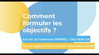 Comment formuler les objectifs [upl. by Eilama]