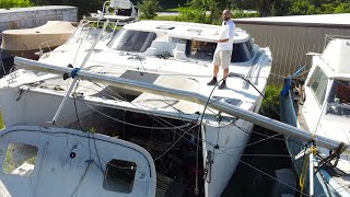 ⛵️ Hurricanedamaged DIY catamaran project Good news [upl. by Saree991]