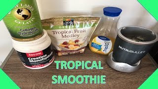 Breakfast Smoothie Recipe  Mango Banana Strawberry amp Pineapple 2018 [upl. by Alegre]