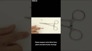 How to change ball end piercing earrings to labret piercing earrings at home DIY [upl. by Swen]