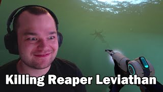 Eliminating a Reaper Leviathan in Subnautica [upl. by Nidraj]