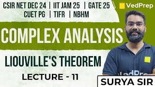 Liouvilles Theorem  Complex Analysis CSIR NETIIT JAMGATETIFR Lec11 VedPrep Maths Academy [upl. by Katharina628]