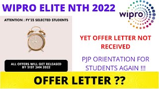 UPDATES FROM WIPRO  OFFER LETTER NOT RECEIVED PJP ORIENTATION AGAIN WIPRO ELITE OFFERLETTER [upl. by Nirehtak]