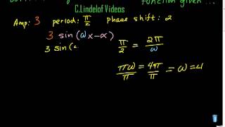 Write the Equation of a sine Function Given characteristics [upl. by Trudy]