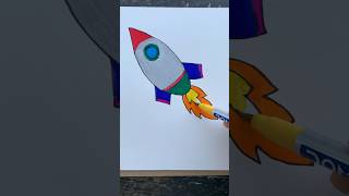 Easy Rocket 🚀 Drawing 😱 art shorts ytshorts creative howto kids [upl. by Inajar]