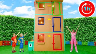 Giant Cardboard House and other funny Adventures for kids with Chris [upl. by Maxma]