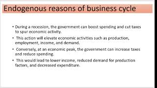 endogenous and exogenous reasons for business cycle [upl. by Lareine]