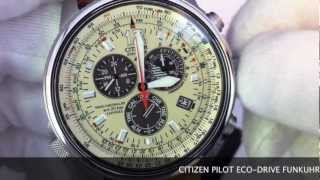 CITIZEN AS402044B PILOT ECODRIVE FUNKUHR wwwolfertco [upl. by Tega]