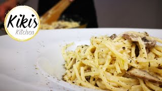 Nudeln mit Champignon Sahnesauce  Pasta mit Pilzen  Schnelle Soße fur Nudeln  Kikis Kitchen [upl. by Maurizia]