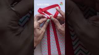 How to Wrap a Ribbon on a Christmas Gift Box  Easy way to wrap a Gift with Ribbon giftwrap [upl. by Novrej]