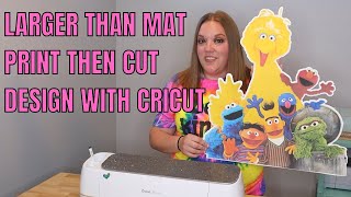 Larger than Mat Cricut Print then cut project  Party decor Bigger than cricut Mat cuts [upl. by Sinned]