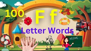 Alphabet F letter words 100 Words that starts with letter F f Kids Vocabulary english vocabulary [upl. by Ynaffik]