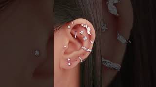 Unique Multiple Cartilage Ear Piercing Styling Ideas with Beautiful Earrings [upl. by Laris]