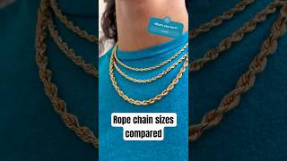 comparison 4mm 18” 5mm 20” and 6mm 22” rope chains Like amp subscribe for more ropechain jewelry [upl. by Hester944]