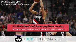 CJ McCollums left knee popliteus strain An uncommon injury with an uncertain timeline [upl. by Hayouqes]