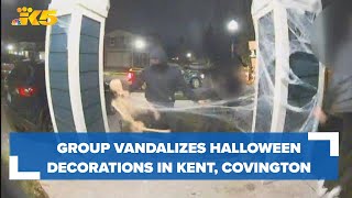 Group vandalizes Halloween decorations in Kent Covington [upl. by Eninaj]