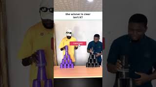 Cup Stacking Showdown Who Can Stack the Fastest challengeaccepted challenge funny [upl. by Naghem512]