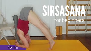 Sirsasana for Beginners  How To Headstand in Iyengar Yoga  45 min [upl. by Bilak]