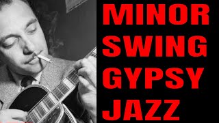 Slow Minor Swing Gypsy Jazz Jam  Guitar Backing Track A Minor [upl. by Teteak751]