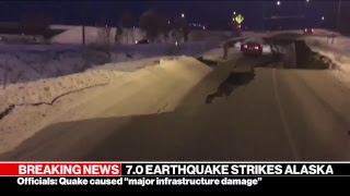 Alaska Earthquake 70 magnitude quake tsunami warning in Anchorage  ABC News [upl. by Enirak]