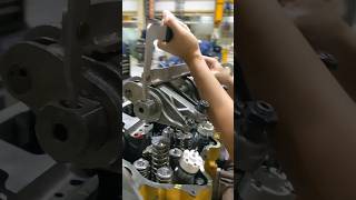 Install rocker arm set Smart working with special tool engine [upl. by Metabel]