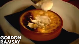 Gordon Eats Overcooked Scallops and Liquid Creme Brulee  Gordon Ramsay [upl. by Anohsal]