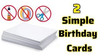 2 Easy amp Beautiful white paper Handmade Happy Birthday Greeting Card making 2024  DIY Birthday Card [upl. by Wilburt168]