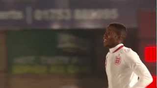 Wilfried Zahas stunning first U21s goal  England U21s vs Romania [upl. by Nahrut]