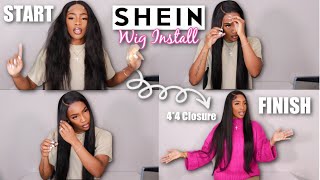 SHEIN 44 CLOSURE WIG INSTALL  START TO FINISH  Is It Worth It NOT SPONSORED [upl. by Goldstein918]