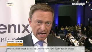 Bundesparteitag FDP Christian Lindner im Interview am 29042017 [upl. by Maletta]