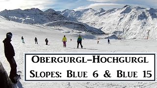 ObergurglHochgurgl Ski Slopes Skiing on Blue 6 to Blue 15 to Davids Hutte [upl. by Adnerb339]