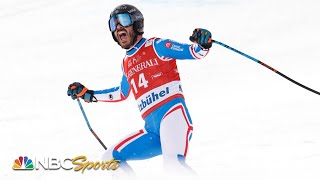 Sarrazin glides to Kitzbuhel downhill title by just 05 seconds in daring run  NBC Sports [upl. by Boru]