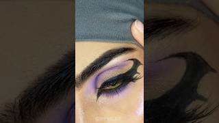 Bat wing eyeliner 💜 makeuplook halloween shorts [upl. by Lilah]