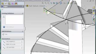 How to Model Spiral Stairs in SolidWorks [upl. by Anirb376]