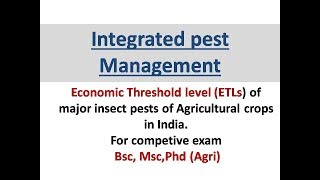 ECONOMIC THRESHOLD LEVEL ETL for competitive exam [upl. by Enavi134]