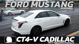 CT4V Blackwing vs Mustang GT Fastback 14 mile Race [upl. by Reinhart944]