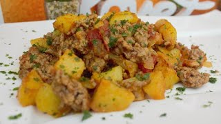 Kartoffeln mit Hackfleisch Hackfleischpfanne schnell und einfach Kartoffelgericht rezept [upl. by Avonasac]